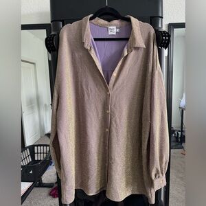 Princess Polly Gold Shimmer Women's Button Down Dress